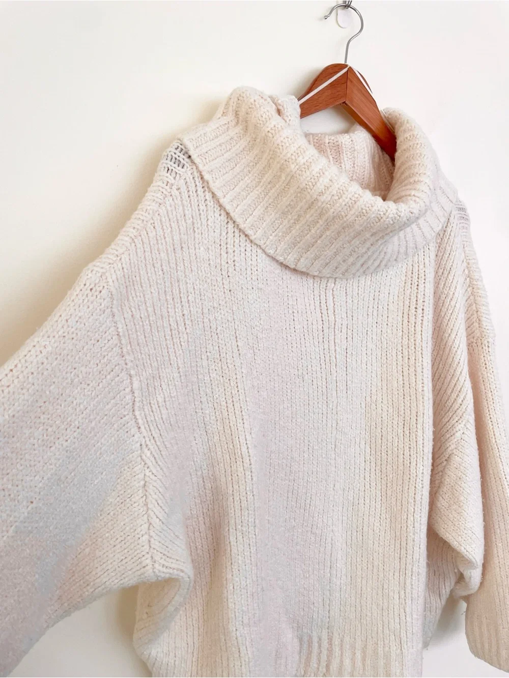 Anthropologie Pilcro Turtleneck Sweater Ivory Cream 2X Cozy Oversized Relaxed